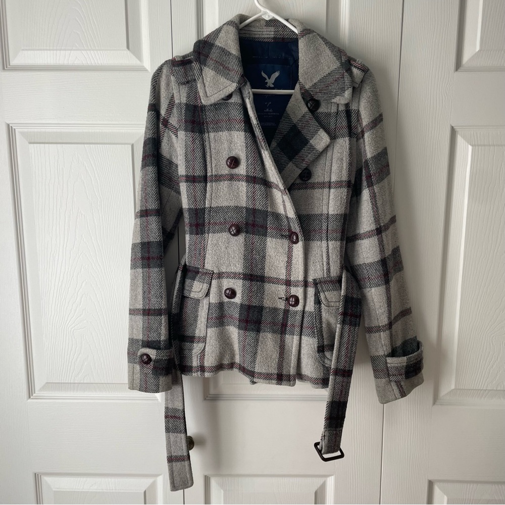 American eagle plaid peacoat